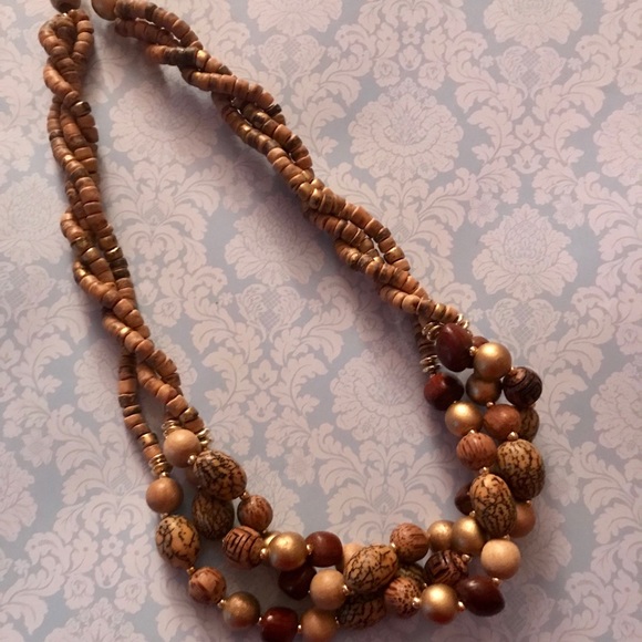 Wooden beaded necklace - Picture 1 of 2